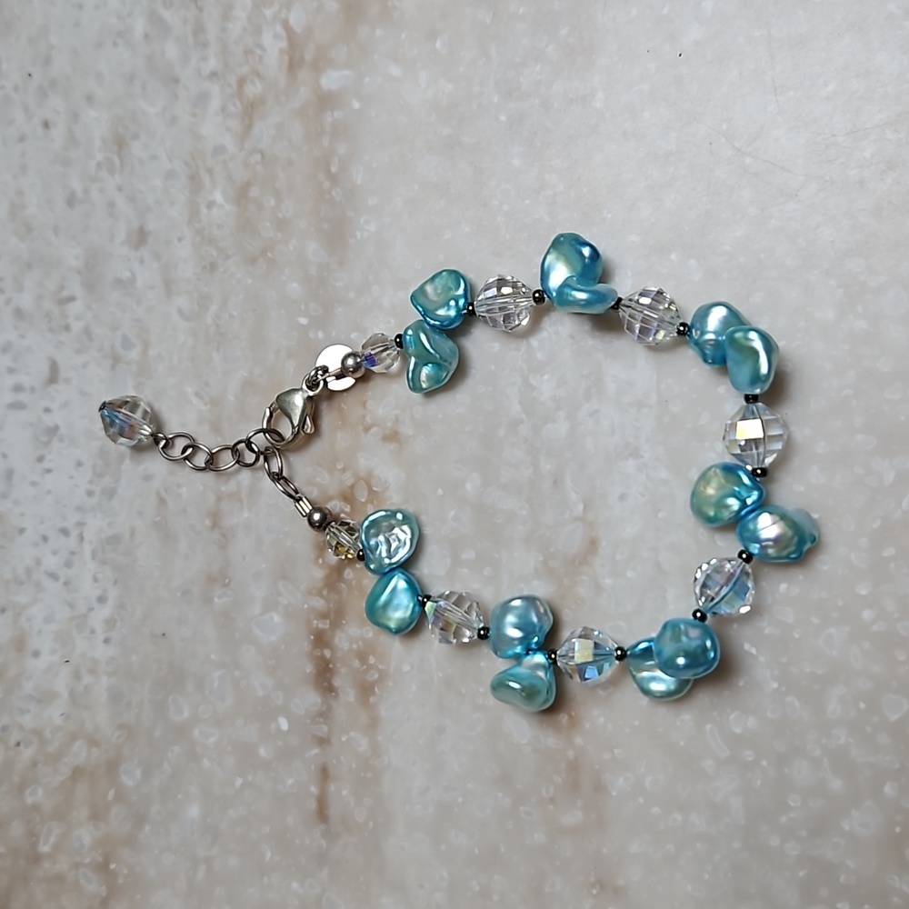😍Emily Ray 925 Blue Pearl Bracelet😍NWOT